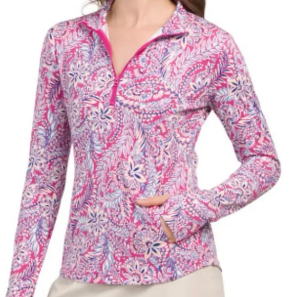 Tommy Bahama Tops - Tommy Bahama Golf Tennis 1/4 Zip Jacket Pullover Size Small Pink